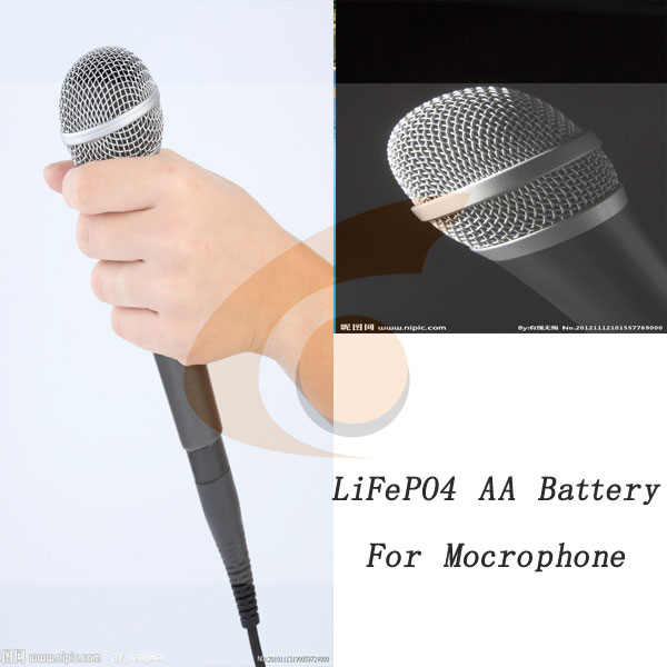 LiFePO4 μπαταρία AA για το μικρόφωνο