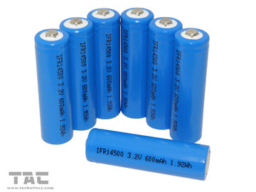 Ηλιακή μπαταρία μπαταριών IFR14500 AA 3.2V 600mAh LiFePO4 για το ηλιακό φως