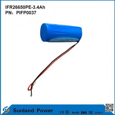 IFR26650PE-3.4Ah 3.2V LiFePO4 Συλλέκτη μπαταρίας για ηλιακό φως φακό κύκλο ζωής 2000 φορές