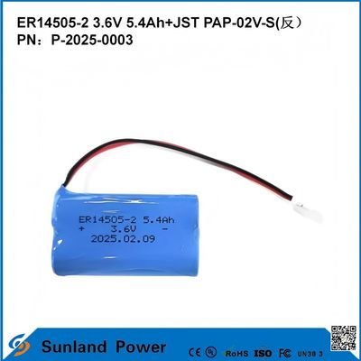 3.6V 5.4AH ER14505-2 Πρωταρχική μπαταρία Υψηλή και σταθερή τάση λειτουργίας