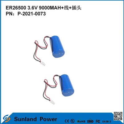3.6V 9AH ER26500 Πρωταρχική μπαταρία Υψηλή και σταθερή τάση λειτουργίας