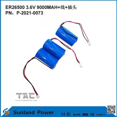 3.6V 9AH ER26500 Πρωταρχική μπαταρία Υψηλή και σταθερή τάση λειτουργίας