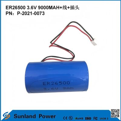 3.6V 9AH ER26500 Πρωταρχική μπαταρία Υψηλή και σταθερή τάση λειτουργίας