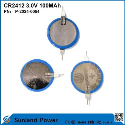 CR2412 3.0V 100MAH μπαταρία Li-MnO2