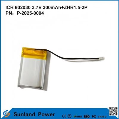 602030 3.7V 300mAh+ZHR1.5-2P μπαταρία από εξαιρετικά λεπτό σχεδιασμό Ευέλικτη συμβατότητα για διάφορες μικρές έξυπνες συσκευές Bluetooth ακουστικά συσκευές φορητές συσκευές και φορητό ιατρικό εξοπλισμό