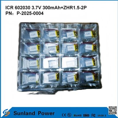 602030 3.7V 300mAh+ZHR1.5-2P μπαταρία από εξαιρετικά λεπτό σχεδιασμό Ευέλικτη συμβατότητα για διάφορες μικρές έξυπνες συσκευές Bluetooth ακουστικά συσκευές φορητές συσκευές και φορητό ιατρικό εξοπλισμό