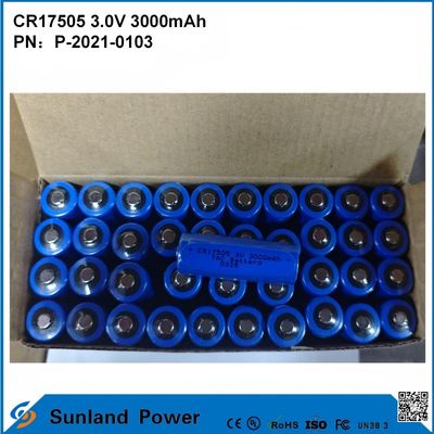 CR17505 3.0V 3000mAh Για έξυπνα όργανα Ιατρικό εξοπλισμό Μεταφορές και Λογιστική έξυπνα έπιπλα Μεγάλη χωρητικότητα Σταθερή απόδραση Απόδοση τάση έξοδος Μακρά διάρκεια ζωής