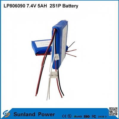7.4V 5AH LP806090 2S1P Πολυμερές μπαταρίες ιόντων λιθίου με λειτουργία I2C με μετρητή καυσίμου