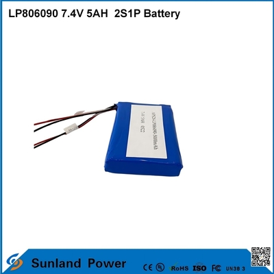 7.4V 5AH LP806090 2S1P Πολυμερές μπαταρίες ιόντων λιθίου με λειτουργία I2C με μετρητή καυσίμου