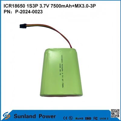 CR18650 1S3P 3.7V 7500mAh+MX3.0-3P-UL2054 ΜΠΑΤΑΡΙΑ