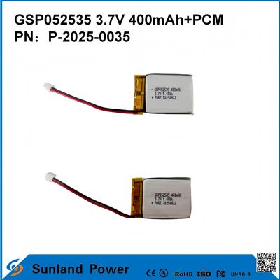GSP052535 3.7V 400mAh+PCM Μπαταρία Χρησιμοποιείται σε Συμπαγή Αμφίδρομα Ραδιόφωνα, Συσκευές Εγγραφής Φωνής, Μίνι GPS Trackers, Έξυπνους Στυλογράφους και Παρόμοιες Συσκευές
