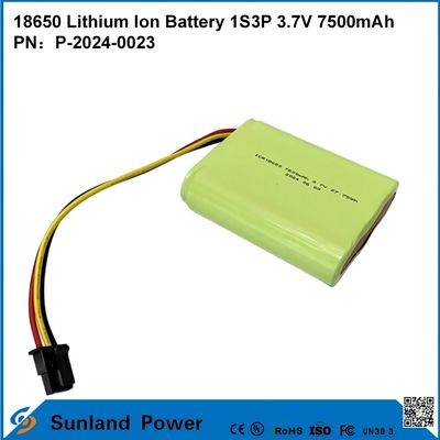 18650 Λιθιοϊονική μπαταρία 1S3P 3.7V 7500mAh Λιθιοϊονικές μπαταρίες