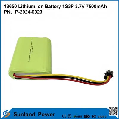 18650 Λιθιοϊονική μπαταρία 1S3P 3.7V 7500mAh Λιθιοϊονικές μπαταρίες