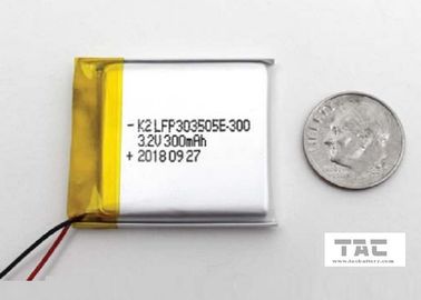 Ελαφριά 3,2 μπαταρία 300MAH LFP303505E βολτ LiFePO4 για το λαμπτήρα ανθρακωρύχων