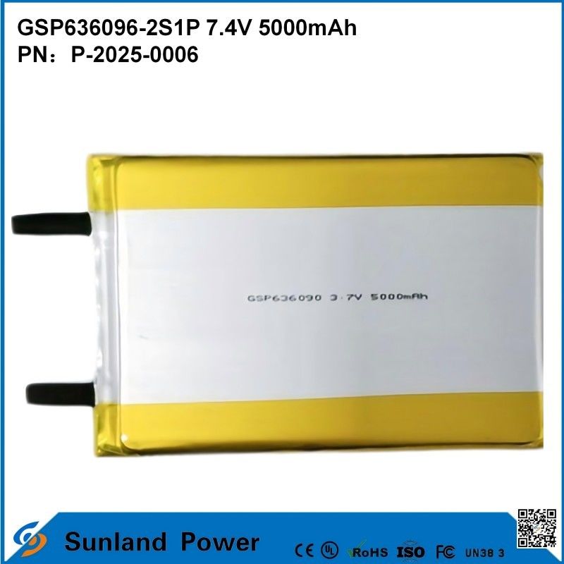 Ανανεώσιμη μπαταρία ιόντων λιθίου GSP636096-2S1P 7.4V Και 5000mAh Για τράπεζες ισχύος Εξωτερικές ηλεκτρονικές συσκευές Φλας φωτισμός μικροεπαγγελματικό ηλεκτρονικό εξοπλισμό
