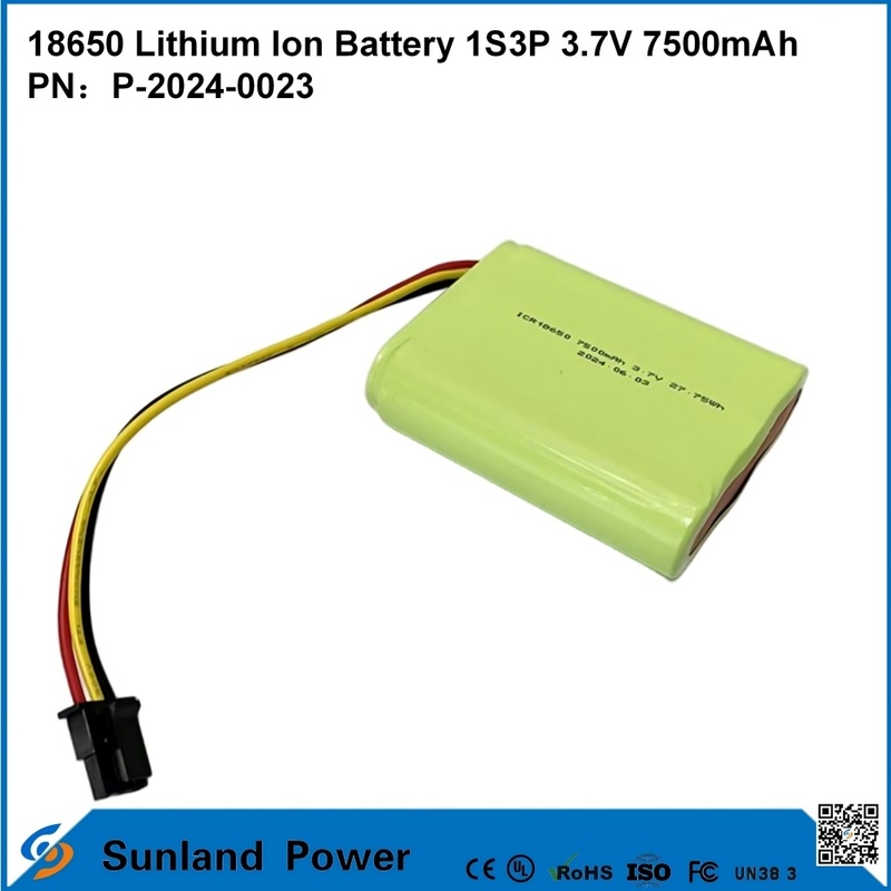 18650 Λιθιοϊονική μπαταρία 1S3P 3.7V 7500mAh Λιθιοϊονικές μπαταρίες