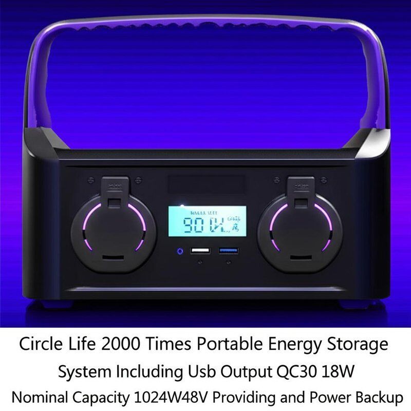 Circle Life 2000 Times Portable Energy Storage System Including Usb Output QC30 18W Nominal Capacity 1024W48V Providing and Power Backup