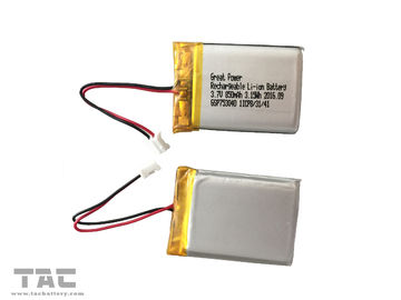 Η μπαταρία 850mAH λίθιου πολυμερών μπαταριών GSP753040 λι BRI 3.7V για το όχημα τοποθέτησε το σύστημα ασφάλειας