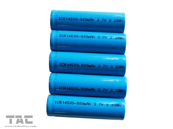 Ιονική κυλινδρική μπαταρία λίθιου υψηλής ικανότητας επαναφορτιζόμενη 3.7V 14500/AA