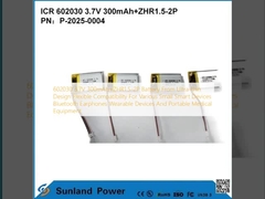 602030 3.7V 300mAh+ZHR1.5-2P μπαταρία από εξαιρετικά λεπτό σχεδιασμό Ευέλικτη συμβατότητα για διάφορες μικρές έξυπνες συσκευές Bluetooth ακουστικά συσκευές φορητές συσκευές και φορητό ιατρικό εξοπλισμό